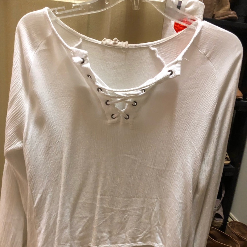 White flowy top